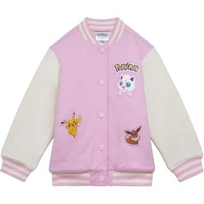 Pokemon Girls French Terry Varsity Bomber Jacket Little Kid to Big Kid Sizes (4-14-16)