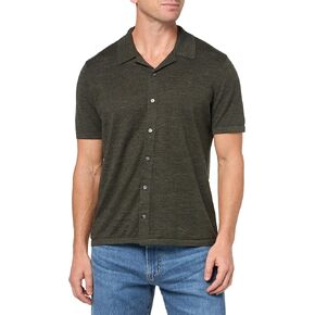 Theory Men's Short Sleeve Button Down Shirt in Pacific Linen