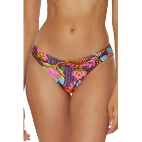 BECCA Women's Portofino Bikini Bottom, Floral Print, Cheeky Coverage, Swimwear Separates