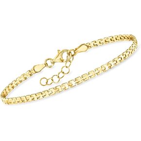 RS Pure by Ross-Simons Italian 18kt Gold Vermeil Square-Link Bracelet. 6.5 inches