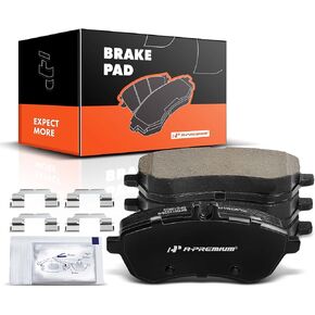 A-Premium Front Ceramic Disc Brake Pads Set Compatible with Select Mercedes-Benz Models - C230 2008-2009, C250 2010-2015, C300 2008-2012, SLK250 2013-2015, with Hardware, 4 Pcs