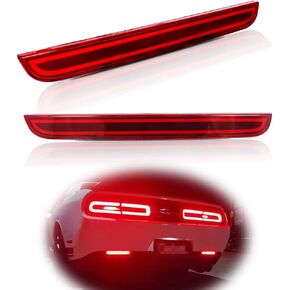 LED Smoked Lens Tail Brake Rear Fog Lamps Bumper Reflector Lights For 2015 2016 2017 2018 2019 Dodge Challenger