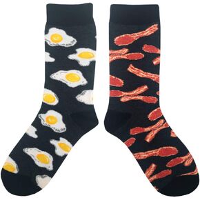 Men's Cartoon Patterned Cotton Knit Soft Crew Dress Socks for Gifts