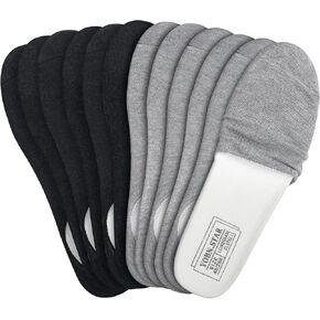 6 Pairs Insole Socks Bamboo Charcoal Women Socks for Inserts Comfort Odor Absorbing Sock Inserts for Women Men Adult Sockless, Black, Gray(Insole Not Included)