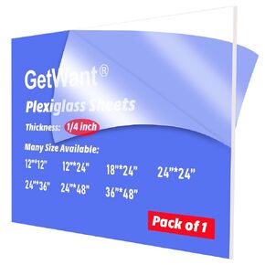 18x24 Plexiglass Sheets 1/8 inch Thick - 2 Pack 18x24 Clear Acrylic Sheets 1/8 Thick (3mm) Ideal for Signs, Crafts, Windows Glass Replacement, Tabletops, LED Light Projects