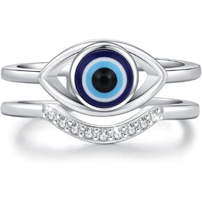 925 Sterling Silver Rings for Women Moss Agate/Just Breathe/Evil Eye Rings Christmas Gift Mother's Day Gift Valentine's Day Gift