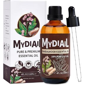 Sandalwood Essential Oil Pure Sandalwood Oil with Dropper for Diffuser, Aromatherapy, Skin Care, Massage, Candle & Soap Making, Relaxation, Bath - 118ML/4Fl Oz