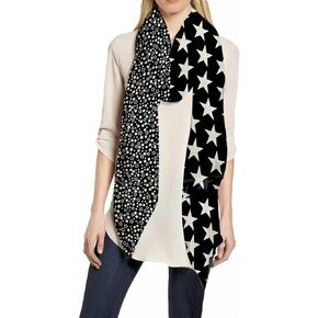 Lina & Lily Star Print Women's Scarf Shawl Wrap Lightweight Spring Fall Winter