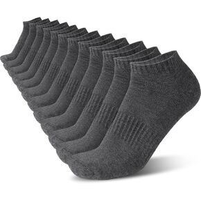 Mens Ankle Cotton Socks Athletic Running Cushioned Breathable Low Cut Sports Workout Socks,Sock Size 10-13 (6 Pairs