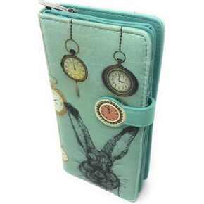 Shag Wear Pocket Watch Rabbit Large Animal Wallet for Women and Teen Girls Mint Green 7" Tall