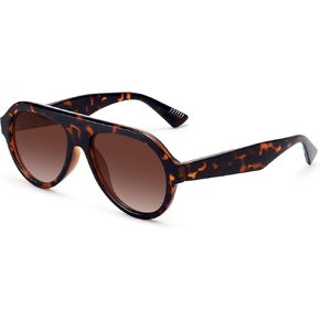 Trendy Polarized Aviator Sunglasses for Women Men 70s Vintage Plastic Frame Sun Glasses FZN817