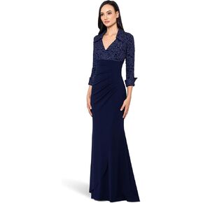 Xscape Women's The Beautiful Jacquard Top with Long Sleeves Creates a Flattering Yet Elegant Look