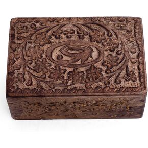 Great Birthday Gift Ideas Handmade Decorative Wooden Jewelry Box Jewelry Organizer Keepsake Box Treasure Chest Trinket Holder Watch Box Storage Box Housewarming Gifts Women
