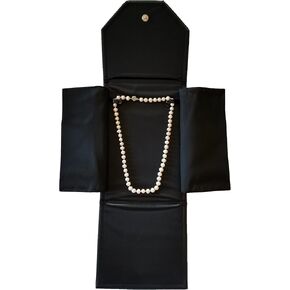 Necklace Presentation Folder Jewelry Organizer CASE Display Storage Gift Box (Black Leatherette Large)