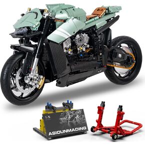 AMB001 Technic Motorcycle Building Block Set,1:5Collectible Motorcycle Display Model,Large Motorcycle Building Set Gift Idea for Adults,Model Motorcycle Kits To Build For Boy 8-12(2176Pcs)