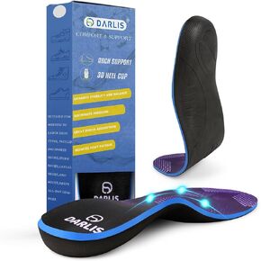 DARLIS Heavy Duty Support Pain Relief Insoles, 220+ lbs Plantar Fasciitis Arch Support Inserts for High Arch, Flat Feet, Heel Pain, Orthopedic Work Boot Insoles Men Women, Shock Absorb in Every Step