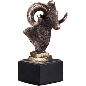 Ram Head Statue - Bronze Finish 4 inches Wide x 8 inches High