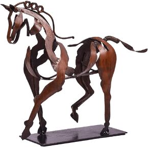 Handmade Horse Statue - Hand-Painted Western Décor Artwork - Unique Rustic Metal Horse Sculpture for Home Office - Surprising Horse Gifts for Horse Lovers (Vintage Blue)