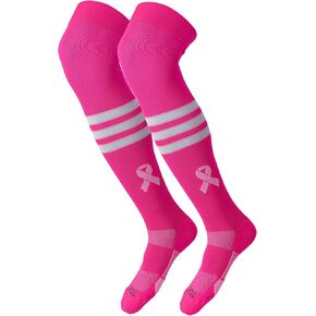 TCK Over the Knee Breast Cancer Awareness Socks with Pink Ribbon for Baseball Softball Football Boys Girls Men Women