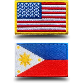 US Flag Philippine Flag Patch, Antrix 2 Pack American Flag Philippines Flag Patch Military Tactical Flag Patches