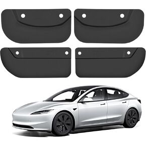 Mud Flaps for Tesla Model 3 Highland 2024 Hidden Stytle Mudflaps No Drilling/Tape TPE Material Mudguards Splash Guards Fenders Accessories 4PCS