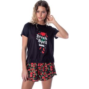 Disney Princess Women's Beauty and The Beast Break The Spell Belle Shirt and Ruffle Shorts Pajama Set