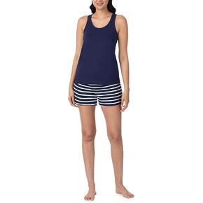 Nautica Womens 2 Piece Pajama Set Soft Stretch Jersey Tank and Short Loungewear Set