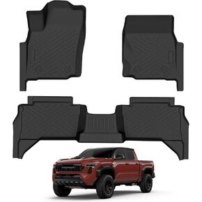 Floor Mats for 2024+Toyota Tacoma All Weather TPE Protection Floor Liners 1st & 2nd Row Floor Liners for 2024 Toyota Tacoma Accessories