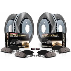 Power Stop SC6375 Front and Rear Brake Kit With Semi-Coated Brake Rotors and Ceramic Brake Pads & Hardware For Ford Explorer Flex Taurus MKS