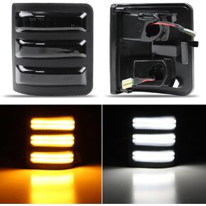 Sequential Switchback LED Side Mirror Marker Running & Turn Signal Light Compatible For 2008-2016 Ford F250 F350 F450 Super Duty Amber Turn Signal Lights, White Running Lights