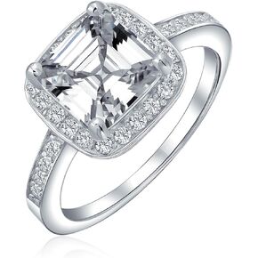 Stunning 3-6CT AAA CZ Halo Square Radiant Cut Engagement Ring Wedding Set - Clear Canary Yellow Stone, .925 Sterling Silver Rose 14K Yellow Gold Plating, Pave Cubic Zirconia Band, Exquisite for Women