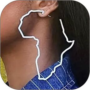 African Map Earrings for Black Women Juneteenth Earrings Exaggerated Hollow Africa Earrings Gold Statement Africa Ethnic Jewelry Gift Juneteenth Outfit Women