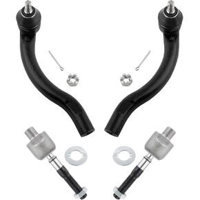 BOXI 4pcs Front Inner and Outer Tie Rod Ends for Honda Accord 2003 2004 2005 2006 2007 (2.4L Engines ONLY) / for Acura TSX 2004 2005 2006 2007 2008 2.4L l4 | EV80210 ES80288 ES80287