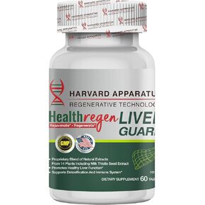 Harvard Apparatus Regenerative Liver Guard 60 Tablets - Liver Cleanse Detox & Repair, Liver Support Fatty Liver Supplement, 14+ Herbs with Silymarin Milk Thistle, Artichoke, Dandelion and More