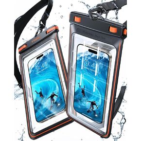TORRAS IPX8 Waterproof Phone Pouch Floating, Underwater Screen Touchable, Waterproof Phone Case with Lanyard for iPhone 15 Pro Max 14 13 12 Galaxy S24 Ultra S23 S22, Cell Phone Dry Bag 7.0, Black