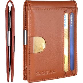 Money Clip Wallet for Men Leather Mens Wallets Slim Minimalist Wallet for Men Bifold Mens Wallets Rfid Blocking Front Pocket Wallet with 13 Slots Credit Card Holder Gifts for Boyfriend Father