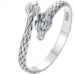 Kokoma Retro Dragon Wrap Finger Band for Women Men Sterling Silver 925 Open Statement Rings Vintage Promise Engagement Rings Fashion Jewelry
