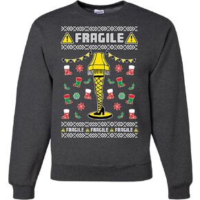 wild custom apparel Fragile Leg Lamp Ugly Christmas Story Newest Ugly Christmas Sweater Crewneck Sweatshirt