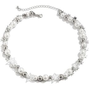 Star Pearl Charm Bracelet Y2k Heart Beaded Dainty Bracelet Punk Aesthetic Jewelry Gift for Women