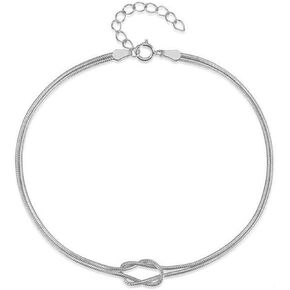 SANDOO Love Knot Bracelet for Women - Gold Knot Bracelet for Best Friend Bff, Dainty Infinity Love Bracelet, Friendship Snake Chain Bracelet, Couples Matching Bracelet, Mother Daughter Bridesmaid Gift