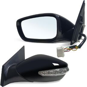 Right Passenger Side Mirror Assembly Fits 2011 2012 2013 2014 Hyundai Sonata with Power Glass Heated Turn Signal Manual Folding Match to Black Replace Hy1321168