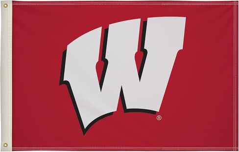Wisconsin Badgers College Sports Printed Flag - NCAA Licensed - Super Polyester - Single-Sided 4' x 6' School Banner (Red, White) in Saudi Arabia