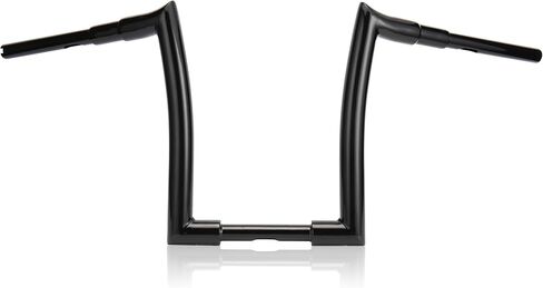 MoKitDora Sportster Dyna Softail 12" Rise Ape Hangers 1.5" Fat 1" Clamp Meathook Handlebar Z Bars for Harley XL 883/1200,1994-up Road King & 1998-2013 Road Glide، أسود لامع in Kuwait