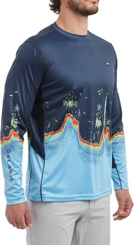 PELAGIC، قميص صيد طويل الأكمام، حماية من الأشعة فوق البنفسجية 50+، طارد للماء والبقع in Kuwait