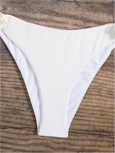 Verdusa Women's 2 Piece 3D Floral Halter Triangle Bikini Sets Backless Self Tied Swimsuit in Saudi Arabia
