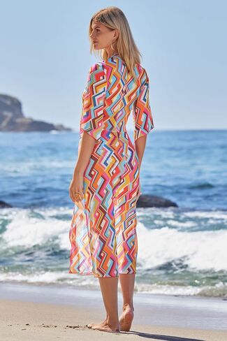 BECCA Las Palmas Mesh Dress, Plunge V-Neck, Casual, Beach Cover Ups for Women in Saudi Arabia