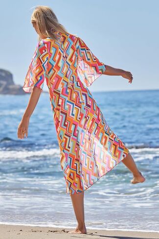 BECCA Las Palmas Mesh Dress, Plunge V-Neck, Casual, Beach Cover Ups for Women in Saudi Arabia
