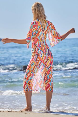 BECCA Las Palmas Mesh Dress, Plunge V-Neck, Casual, Beach Cover Ups for Women in Saudi Arabia