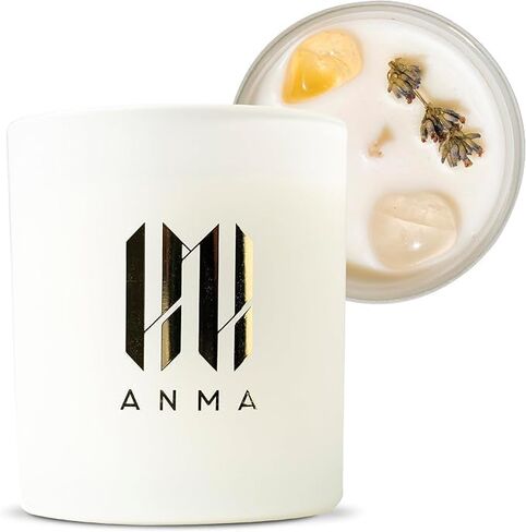 ANMA Luxury Candles Bundle - Ocean Breeze, Pink Champagne & One Night in Medellin Fragrances - Handcrafted Soy Wax Candles with Precious Stones & Botanicals - 150 Hours of Aromatherapy Bliss in Saudi Arabia