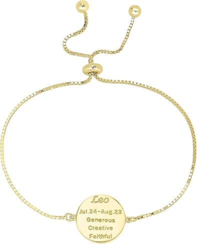 Zodiac Sterling Silver Crystal Bracelet with 9 Inch Adjustable Chain Birthmonth Bracelet - Jewelry Gift for Womens - Birthday, Wedding, and Anniversary in Kuwait